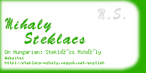 mihaly steklacs business card